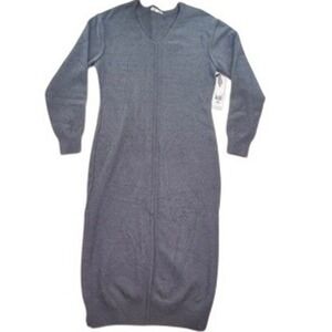 Dex Soft Knit Hooded Midi Dress Gray Size Small NWT